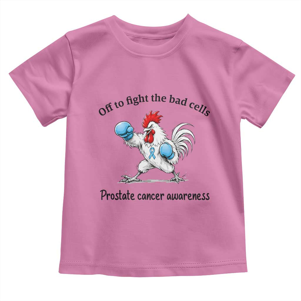 Prostate Cancer Awareness Toddler T Shirt Rooster Light Blue Ribbon Survivor Chemotherapy Gift
