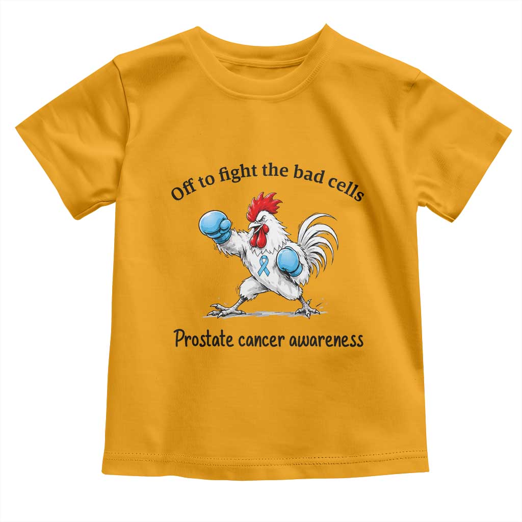 Prostate Cancer Awareness Toddler T Shirt Rooster Light Blue Ribbon Survivor Chemotherapy Gift