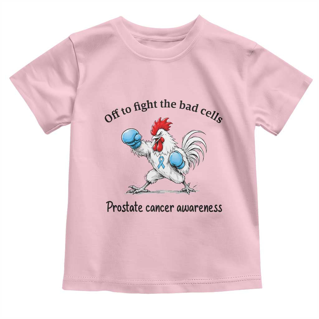 Prostate Cancer Awareness Toddler T Shirt Rooster Light Blue Ribbon Survivor Chemotherapy Gift