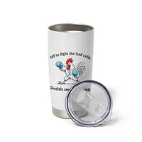 Prostate Cancer Awareness Tumbler Cup Rooster Light Blue Ribbon Survivor Chemotherapy Gift