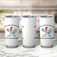 Prostate Cancer Awareness Tumbler Cup Rooster Light Blue Ribbon Survivor Chemotherapy Gift