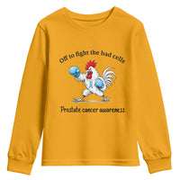 Prostate Cancer Awareness Youth Sweatshirt Rooster Light Blue Ribbon Survivor Chemotherapy Gift