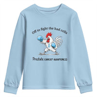 Prostate Cancer Awareness Youth Sweatshirt Rooster Light Blue Ribbon Survivor Chemotherapy Gift