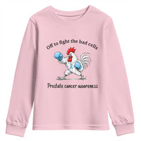 Prostate Cancer Awareness Youth Sweatshirt Rooster Light Blue Ribbon Survivor Chemotherapy Gift