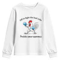 Prostate Cancer Awareness Youth Sweatshirt Rooster Light Blue Ribbon Survivor Chemotherapy Gift