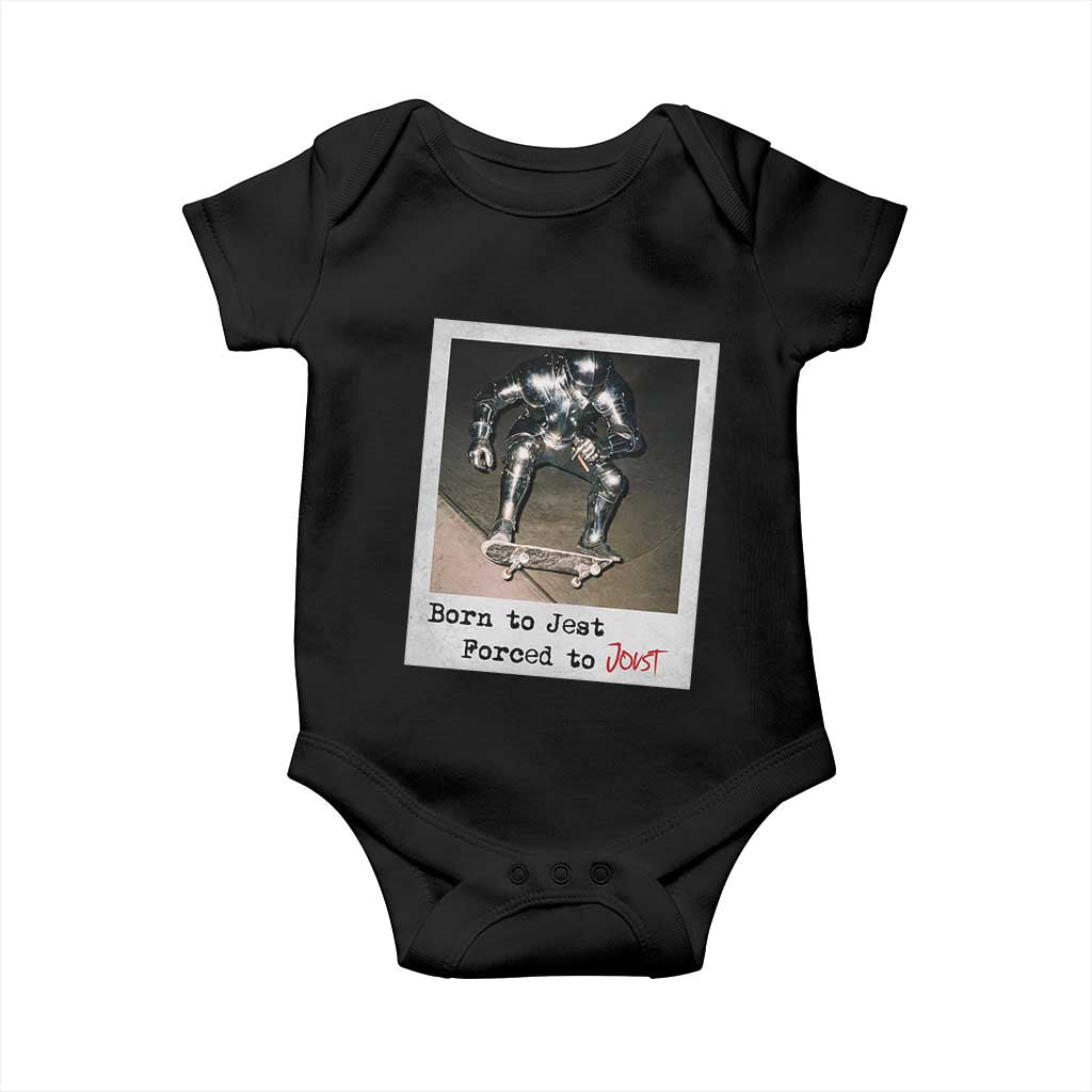 Knights Meme Baby Onesie Born to Jest Forced to Joust - Wonder Print Shop