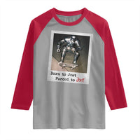 Knights Meme Raglan Shirt Born to Jest Forced to Joust - Wonder Print Shop
