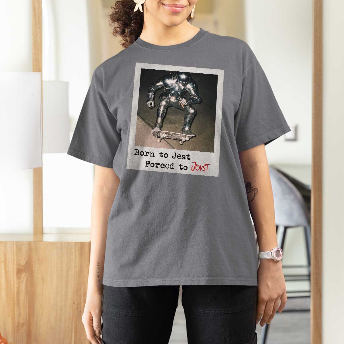 Knights Meme T Shirt For Women Born to Jest Forced to Joust - Wonder Print Shop