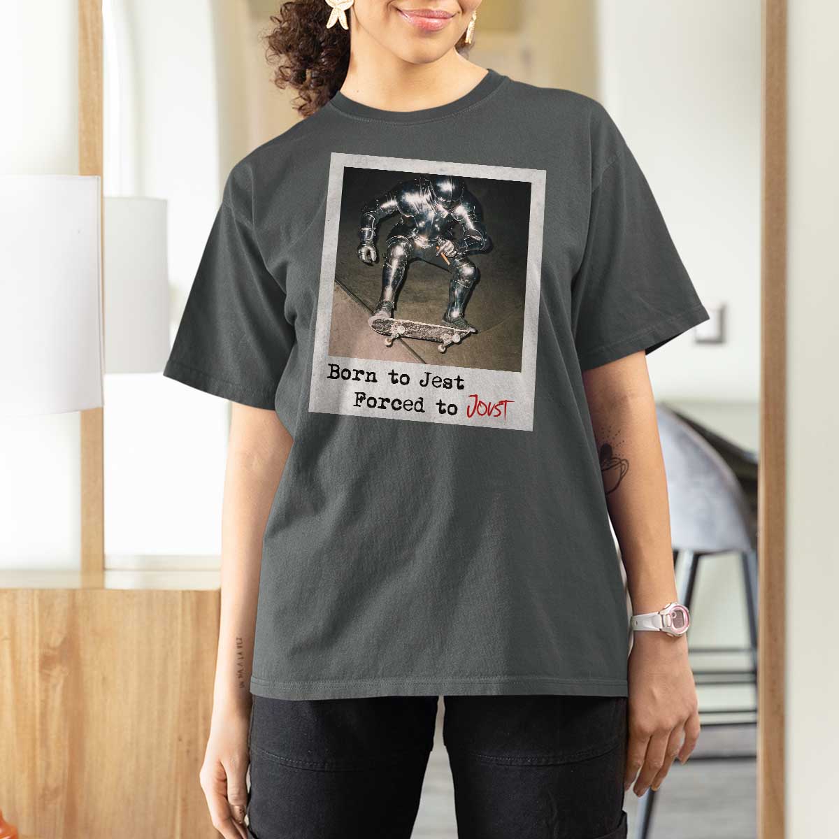 Knights Meme T Shirt For Women Born to Jest Forced to Joust - Wonder Print Shop