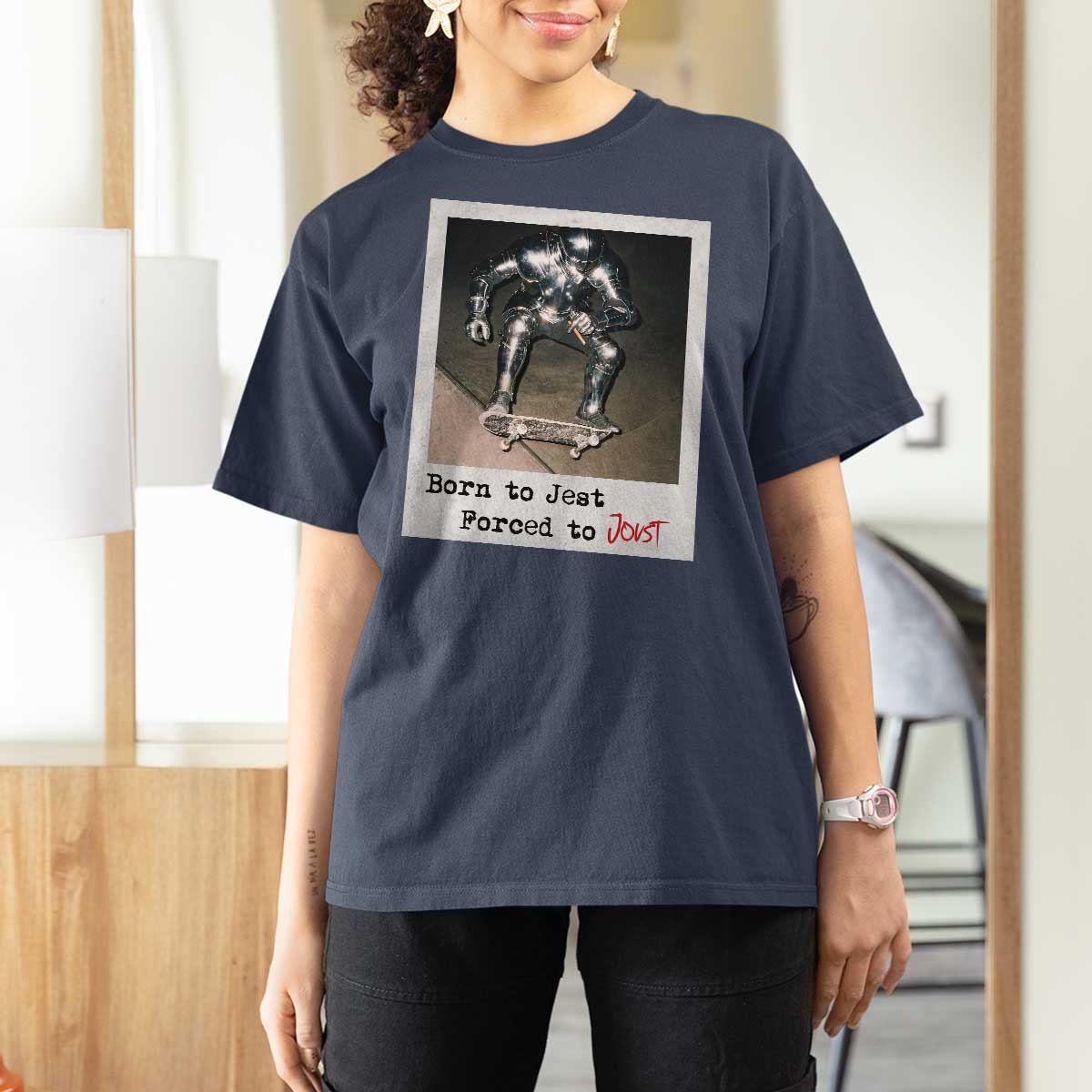 Knights Meme T Shirt For Women Born to Jest Forced to Joust - Wonder Print Shop