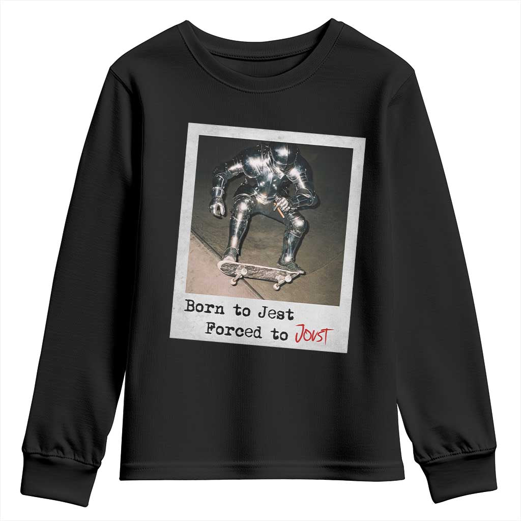 Knights Meme Youth Sweatshirt Born to Jest Forced to Joust - Wonder Print Shop