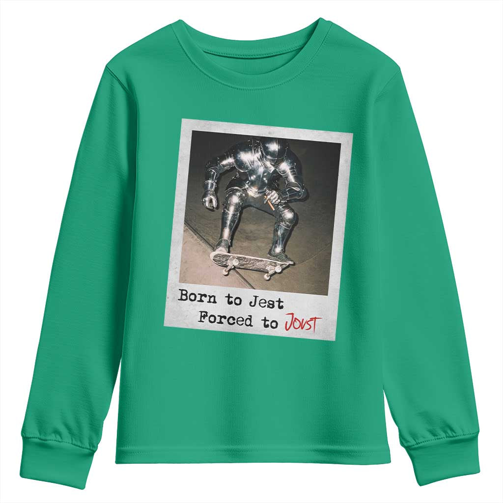 Knights Meme Youth Sweatshirt Born to Jest Forced to Joust - Wonder Print Shop