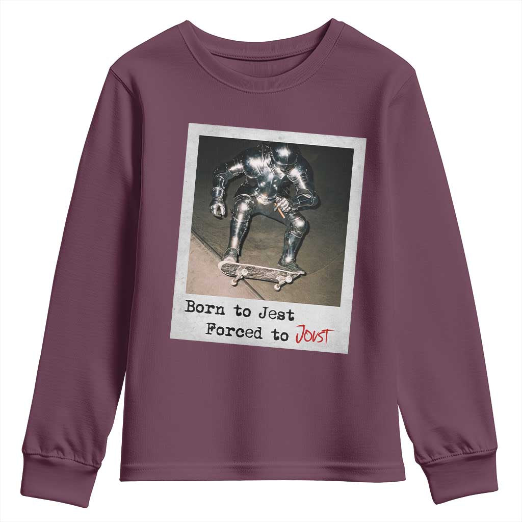 Knights Meme Youth Sweatshirt Born to Jest Forced to Joust - Wonder Print Shop