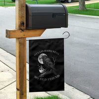 Funny Crow Coffee Garden Flag Raven Spooky Halloween Hello Darkness My Old Friend - Wonder Print Shop