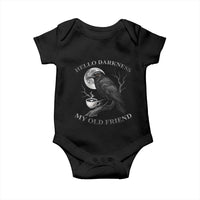 Funny Crow Coffee Baby Onesie Raven Spooky Halloween Hello Darkness My Old Friend - Wonder Print Shop