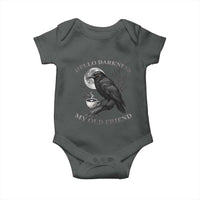 Funny Crow Coffee Baby Onesie Raven Spooky Halloween Hello Darkness My Old Friend - Wonder Print Shop