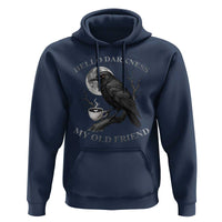 Funny Crow Coffee Hoodie Raven Spooky Halloween Hello Darkness My Old Friend - Wonder Print Shop