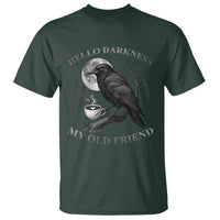 Funny Crow Coffee T Shirt Raven Spooky Halloween Hello Darkness My Old Friend - Wonder Print Shop