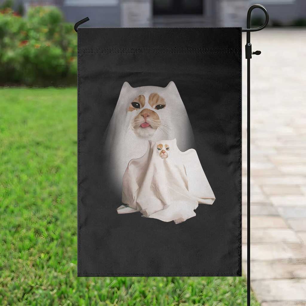 Funny Halloween Ghost Cat Meme Garden Flag - Wonder Print Shop