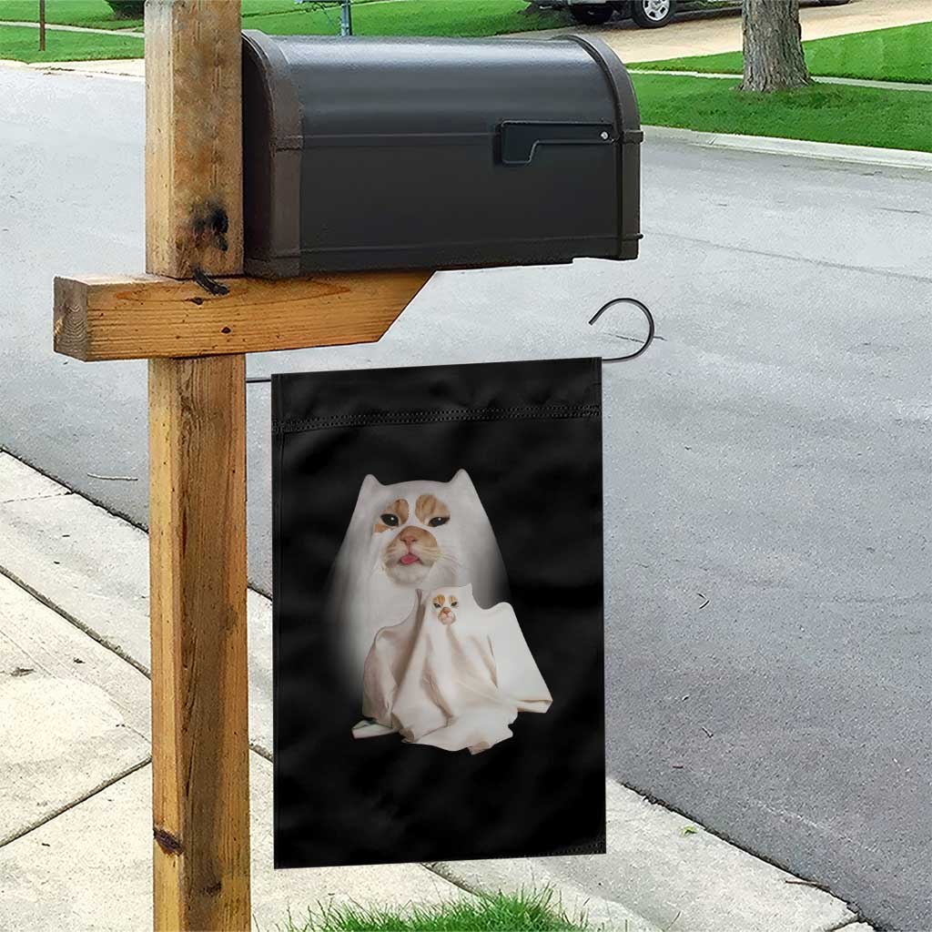 Funny Halloween Ghost Cat Meme Garden Flag - Wonder Print Shop