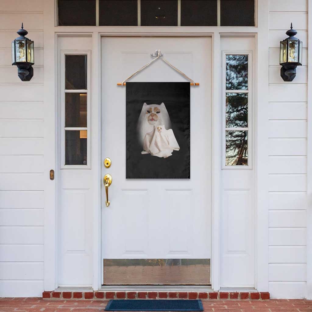Funny Halloween Ghost Cat Meme Garden Flag - Wonder Print Shop