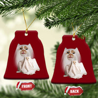 Funny Halloween Ghost Cat Meme Ceramic Ornament - Wonder Print Shop