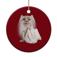 Funny Halloween Ghost Cat Meme Ceramic Ornament - Wonder Print Shop