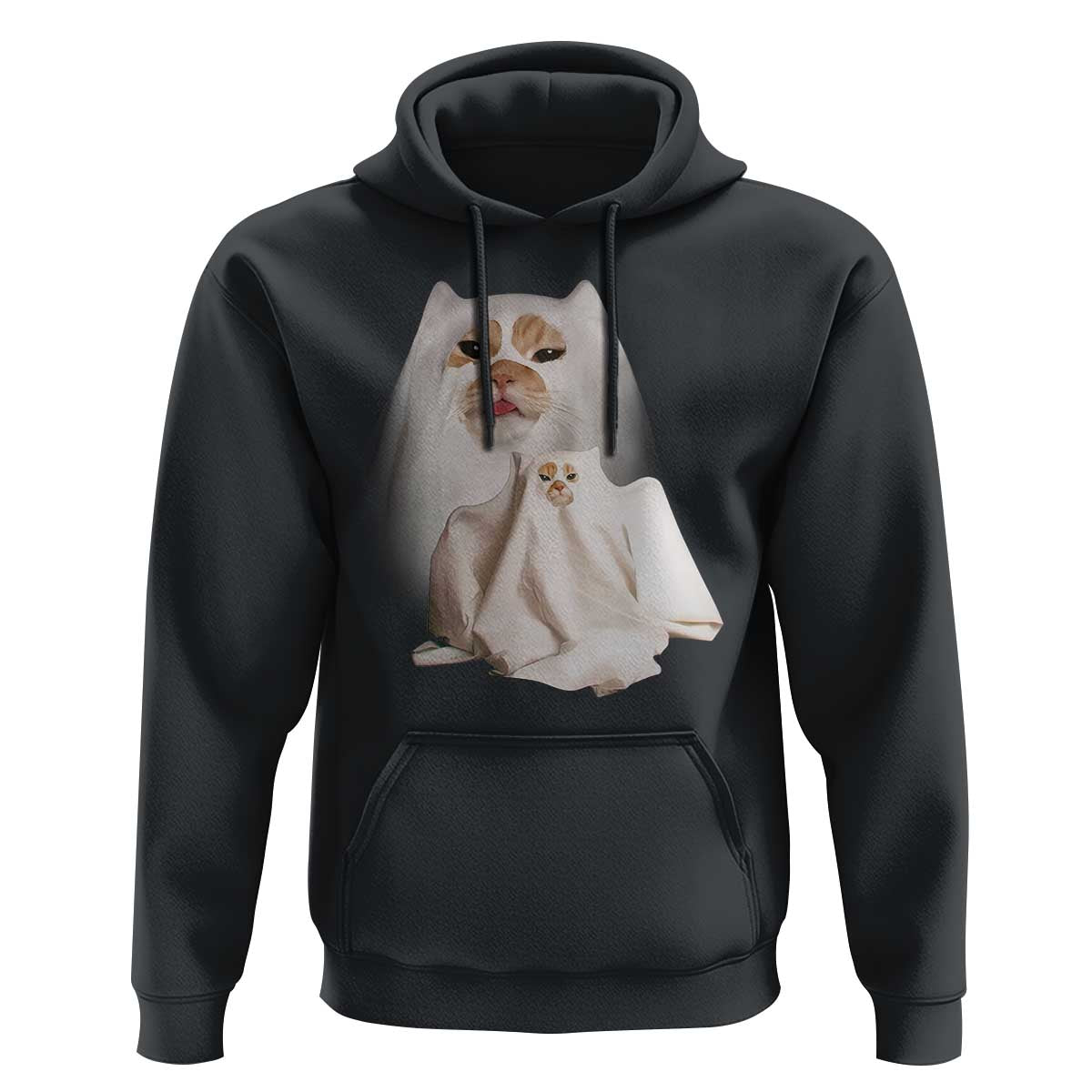 Funny Halloween Ghost Cat Meme Hoodie - Wonder Print Shop