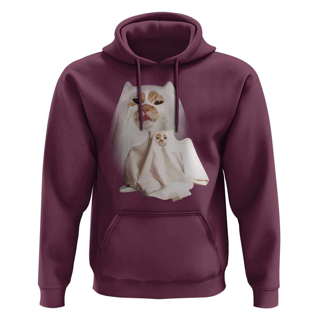 Funny Halloween Ghost Cat Meme Hoodie - Wonder Print Shop