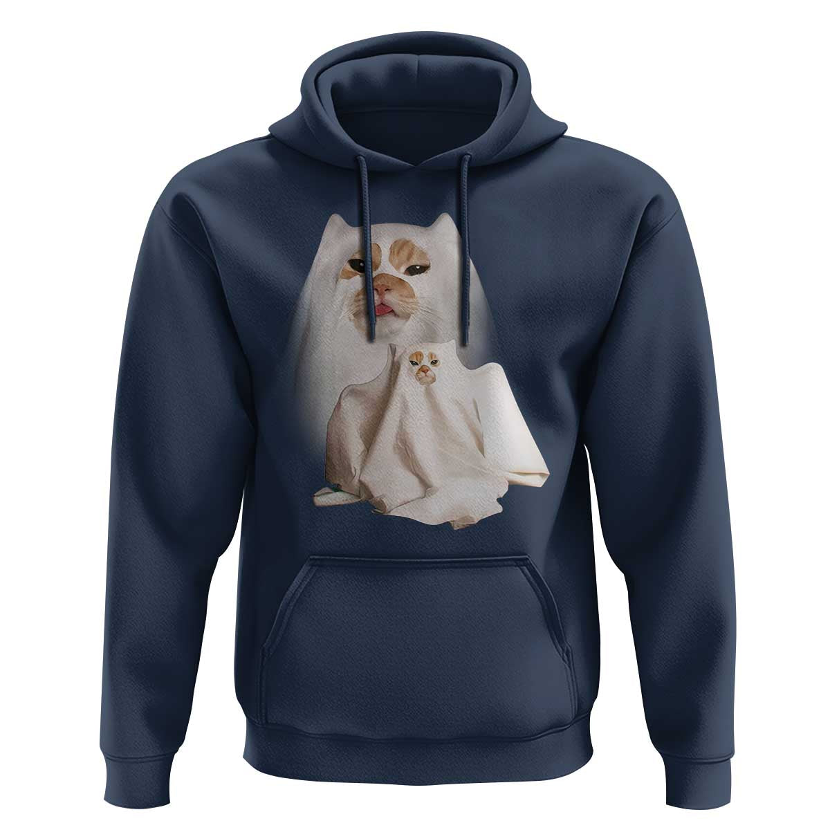 Funny Halloween Ghost Cat Meme Hoodie - Wonder Print Shop