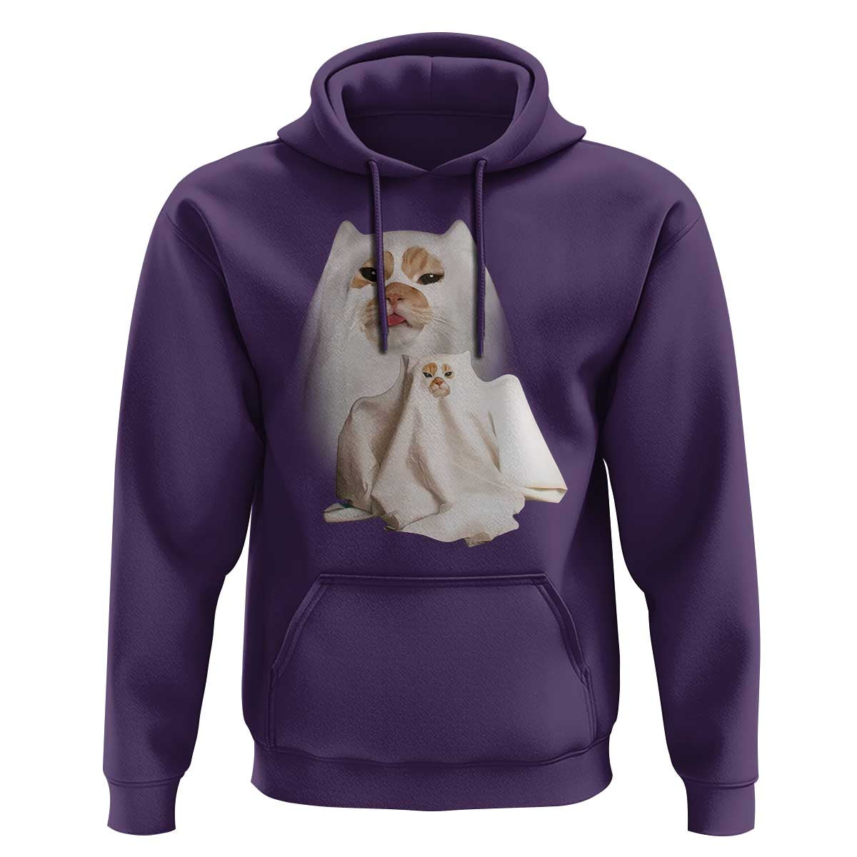 Funny Halloween Ghost Cat Meme Hoodie - Wonder Print Shop