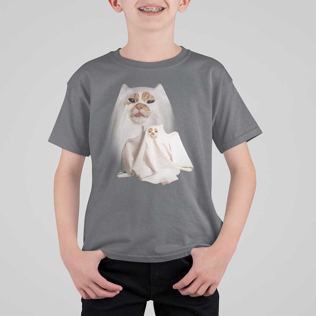 Funny Halloween Ghost Cat Meme T Shirt For Kid - Wonder Print Shop