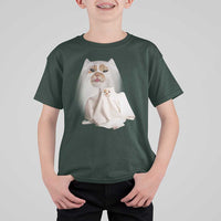 Funny Halloween Ghost Cat Meme T Shirt For Kid - Wonder Print Shop