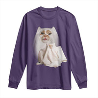 Funny Halloween Ghost Cat Meme Long Sleeve Shirt - Wonder Print Shop
