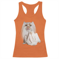 Funny Halloween Ghost Cat Meme Racerback Tank Top - Wonder Print Shop