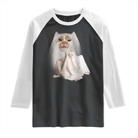 Funny Halloween Ghost Cat Meme Raglan Shirt - Wonder Print Shop