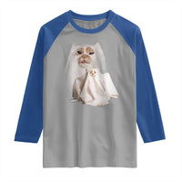 Funny Halloween Ghost Cat Meme Raglan Shirt - Wonder Print Shop