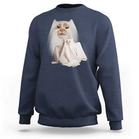 Funny Halloween Ghost Cat Meme Sweatshirt - Wonder Print Shop