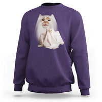 Funny Halloween Ghost Cat Meme Sweatshirt - Wonder Print Shop