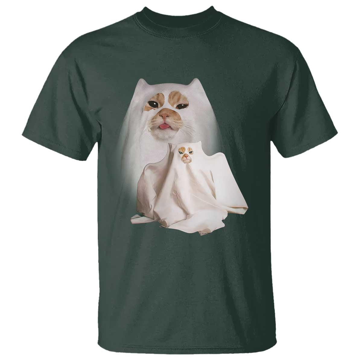 Funny Halloween Ghost Cat Meme T Shirt - Wonder Print Shop