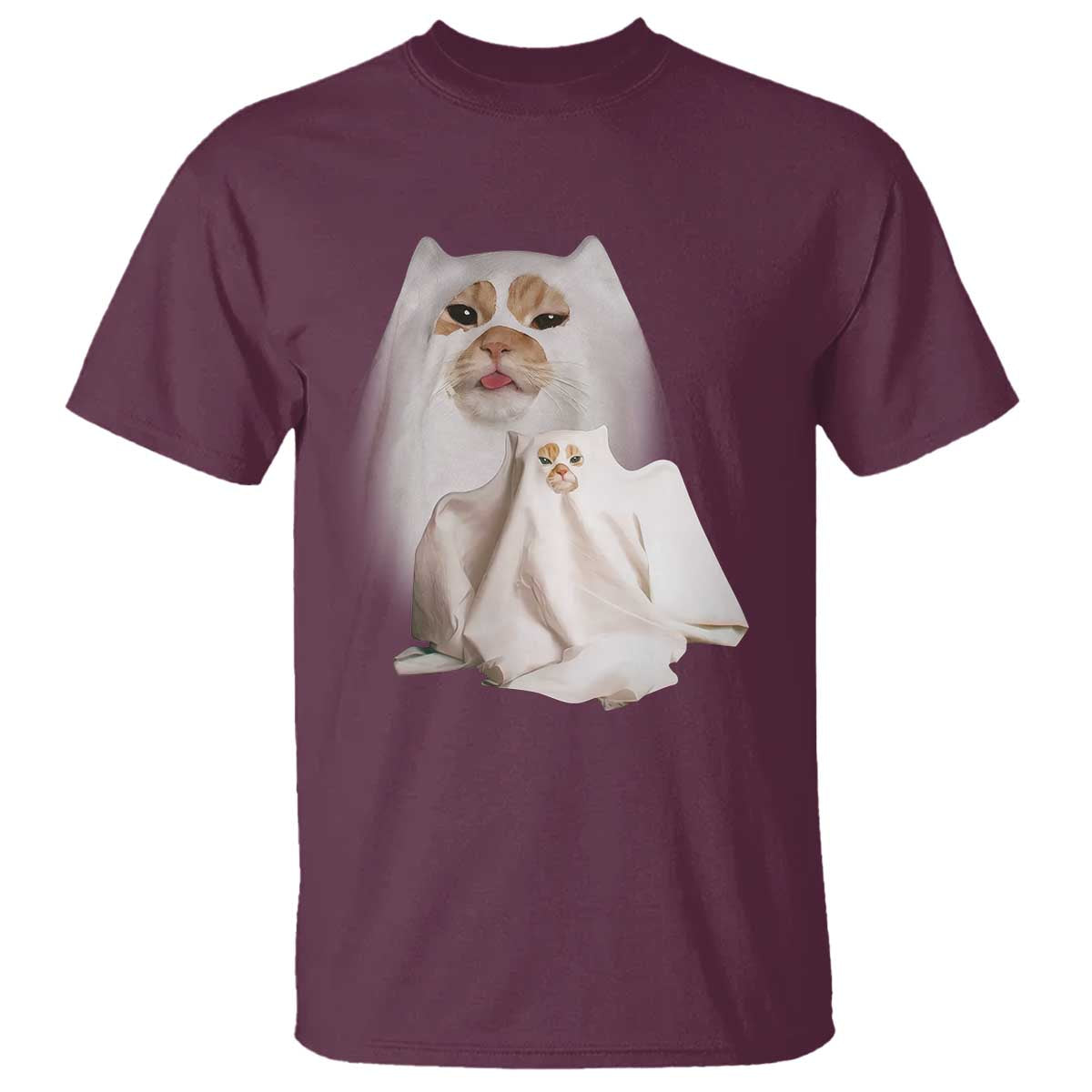 Funny Halloween Ghost Cat Meme T Shirt - Wonder Print Shop