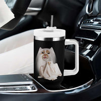 Funny Halloween Ghost Cat Meme Tumbler With Handle - Wonder Print Shop