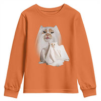 Funny Halloween Ghost Cat Meme Youth Sweatshirt - Wonder Print Shop