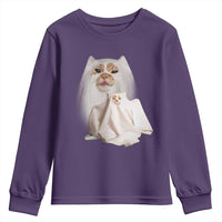 Funny Halloween Ghost Cat Meme Youth Sweatshirt - Wonder Print Shop
