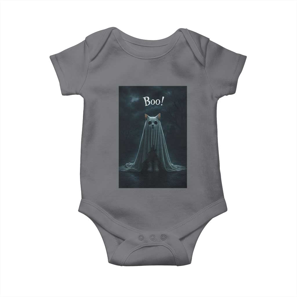 Cat Halloween Baby Onesie Spooky Season Ghost Kitten Haunted Mansion - Wonder Print Shop