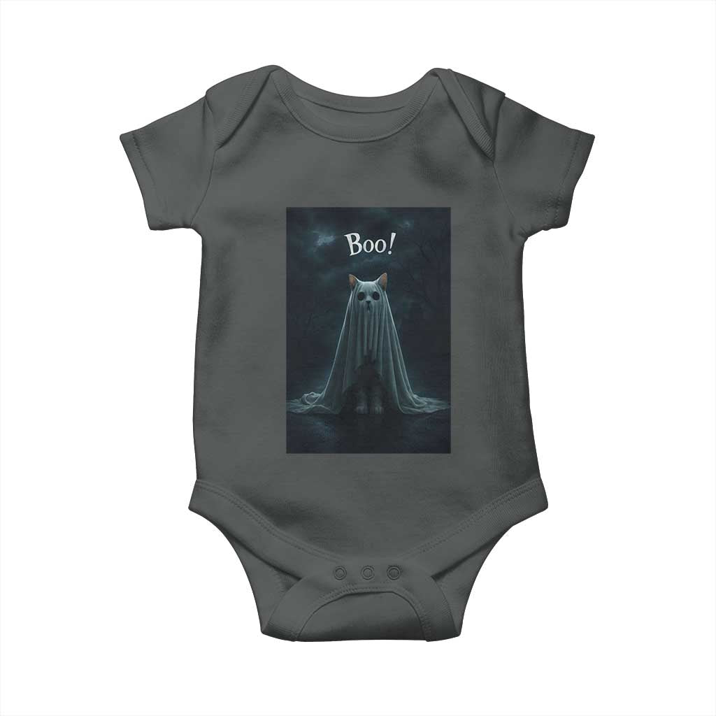 Cat Halloween Baby Onesie Spooky Season Ghost Kitten Haunted Mansion - Wonder Print Shop