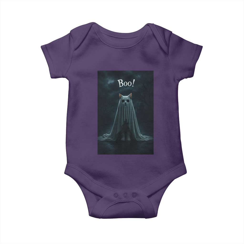 Cat Halloween Baby Onesie Spooky Season Ghost Kitten Haunted Mansion - Wonder Print Shop