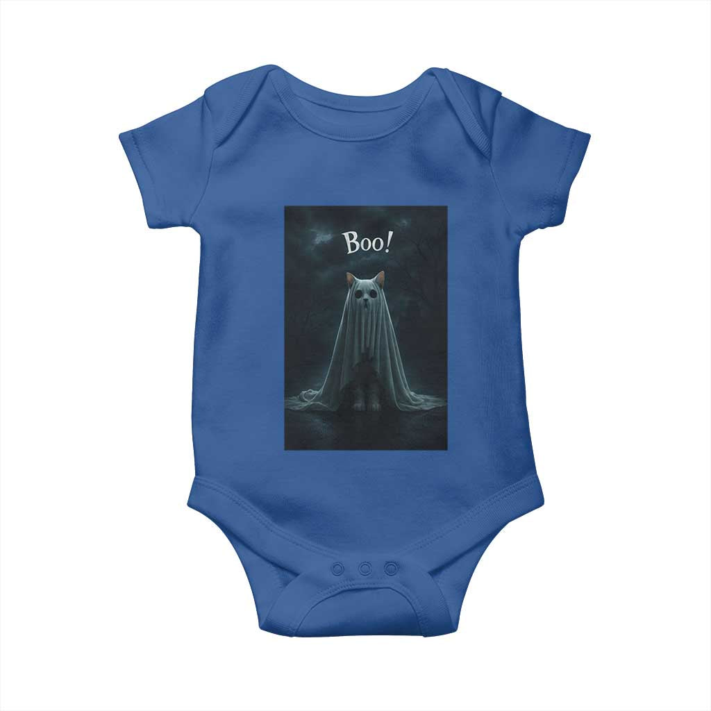 Cat Halloween Baby Onesie Spooky Season Ghost Kitten Haunted Mansion - Wonder Print Shop