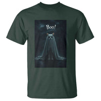 Cat Halloween T Shirt Spooky Season Ghost Kitten Haunted Mansion - Wonder Print Shop