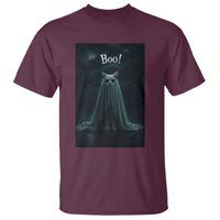 Cat Halloween T Shirt Spooky Season Ghost Kitten Haunted Mansion - Wonder Print Shop